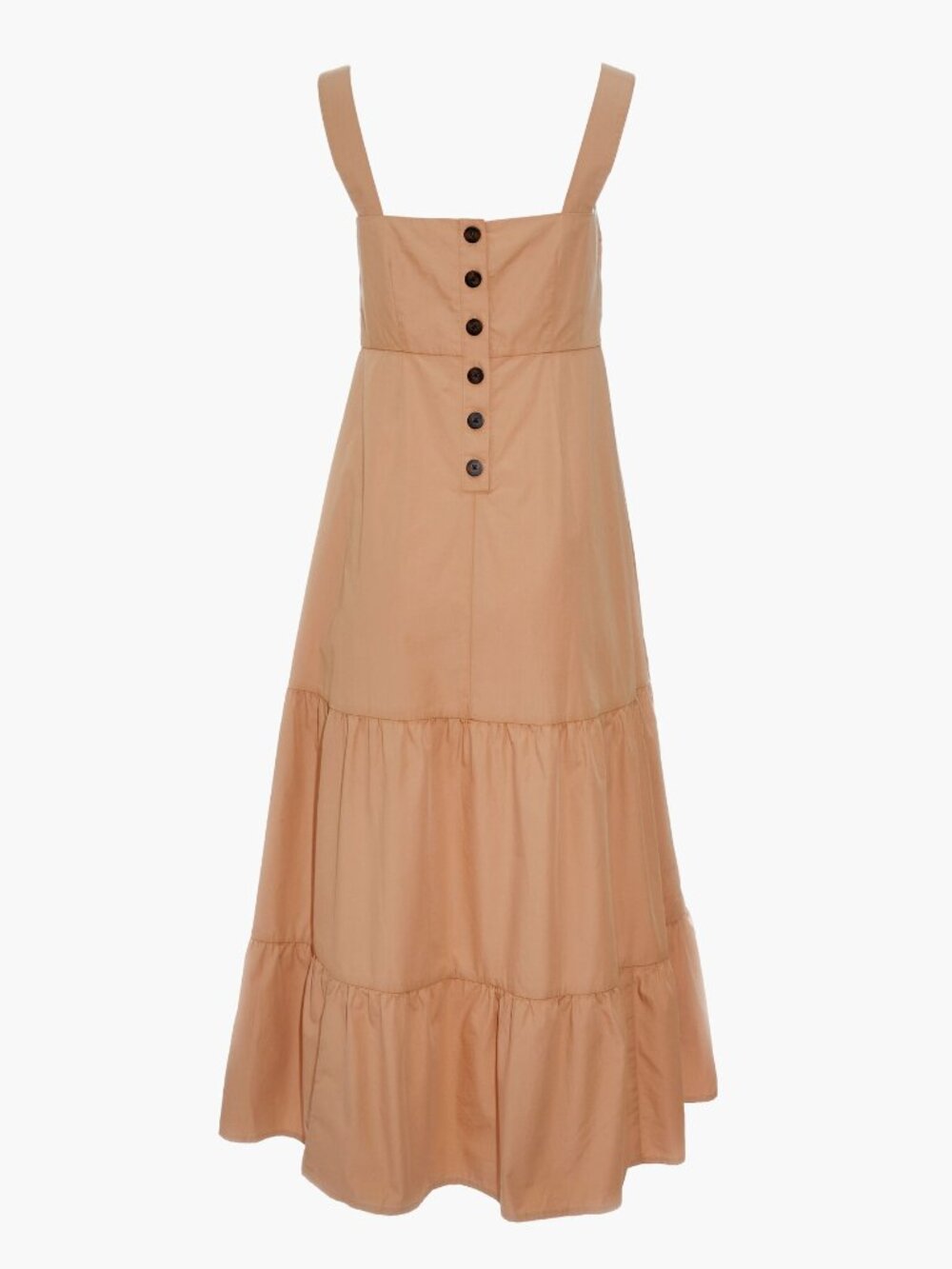 Madewell Button-Back Tiered Midi Sundress in Earthen Sand Size 10 - Picture 2 of 8